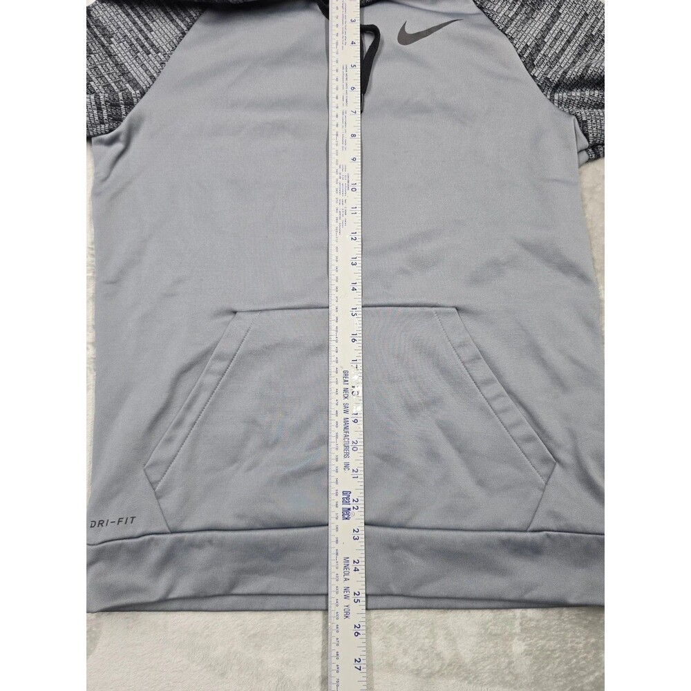 Nike Thermal Dri-Fit Hoodie Sweatshirt Gray Mens M Spell Out on Sleeves - Picture 4 of 5